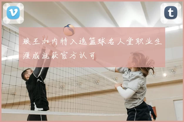 狼王加内特入选篮球名人堂职业生涯成就获官方认可